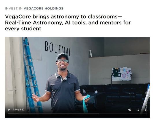 BOUEMAI BRAND owner Charles Stevens informational panel about Vegacore A.I. Real-Time Astronomy, AI tools, and mentors for every student.